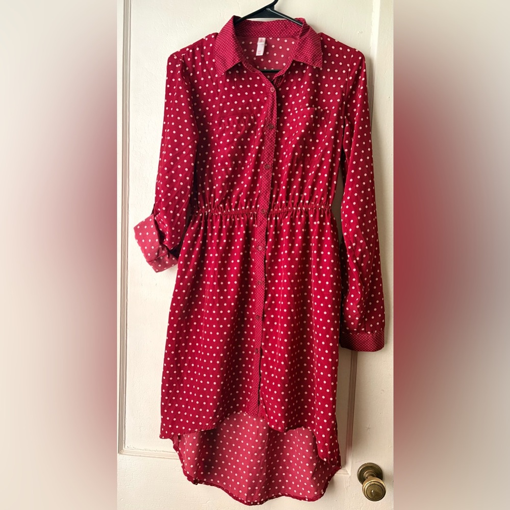Xhilaration Dress S/P Red Polka Dots